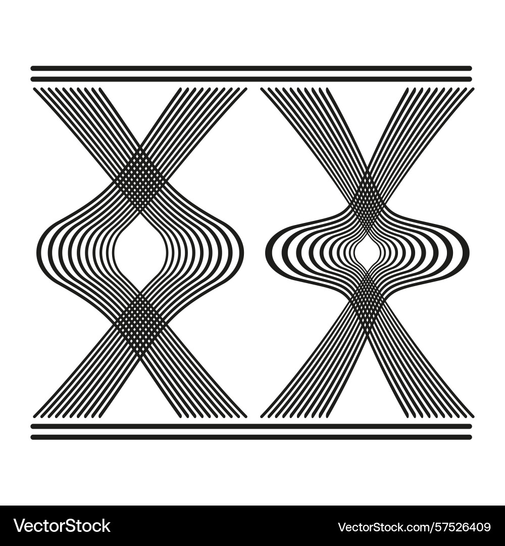 Crosswave icon design pulsing curve pattern Crosswave icon design pulsing curve pattern vector image