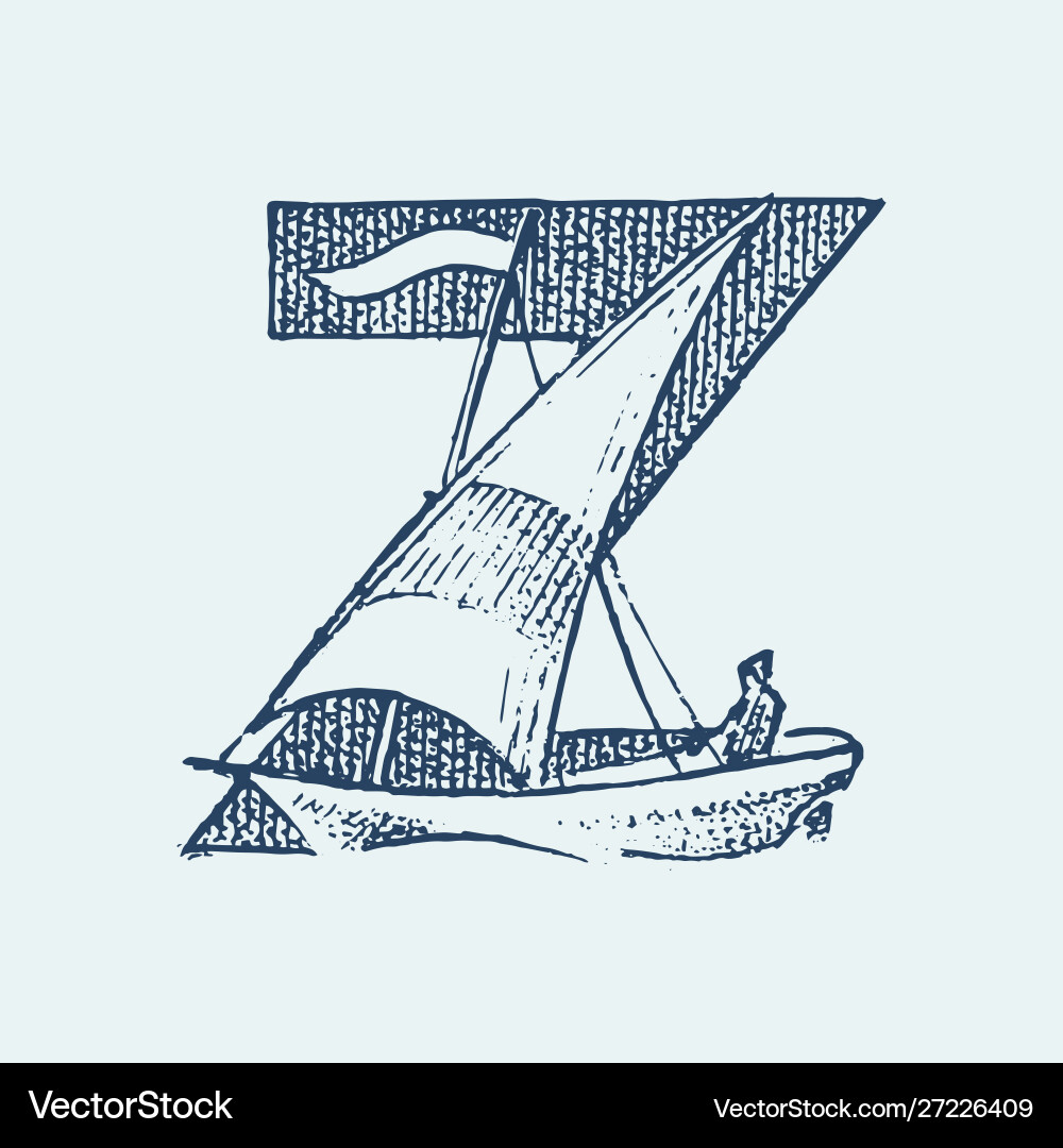 Decorative capital letter z marine ancient style Decorative capital letter z marine ancient style vector image