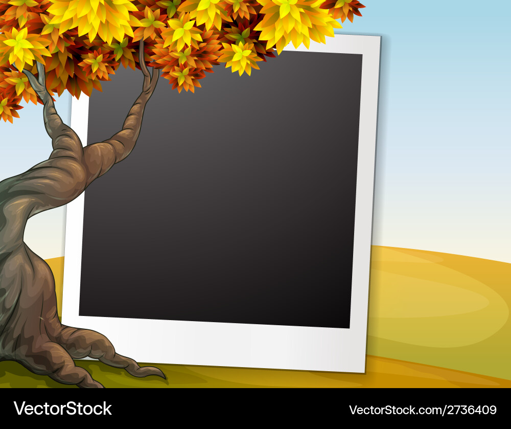 Frame with autumn background Vector Image