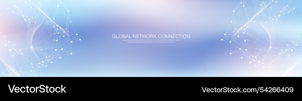 Global network connection banner design template Global network connection banner design template vector image