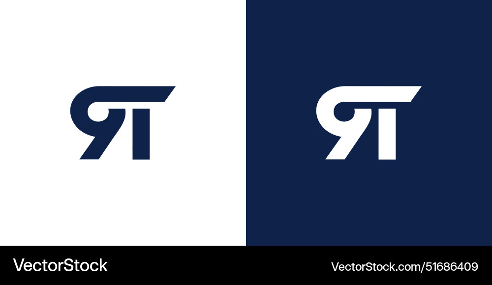 Modern and unique gt logo design Royalty Free Vector Image