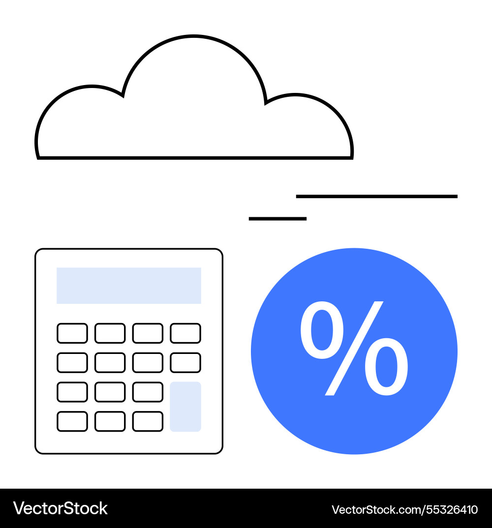 Cloud computing and financial calculations Cloud computing and financial calculations Vector Image