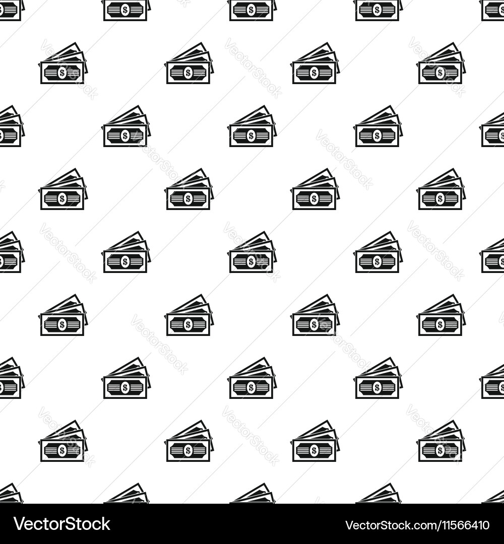 Dollar banknotes pattern simple style vector image