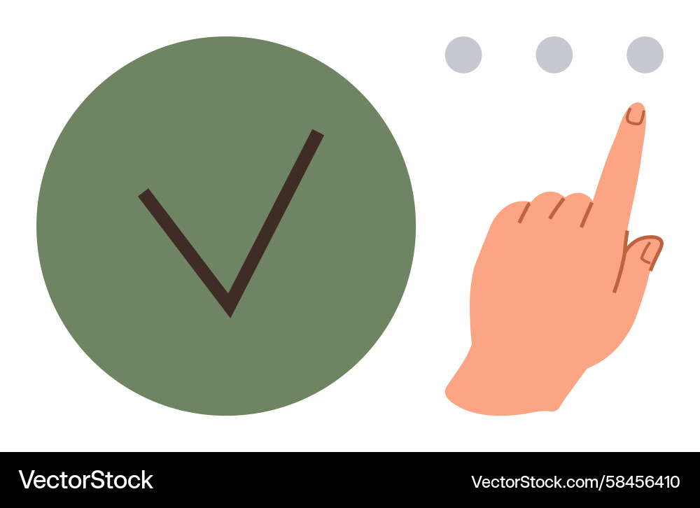 Hand Pointing to Options with Checkmark Vector Image