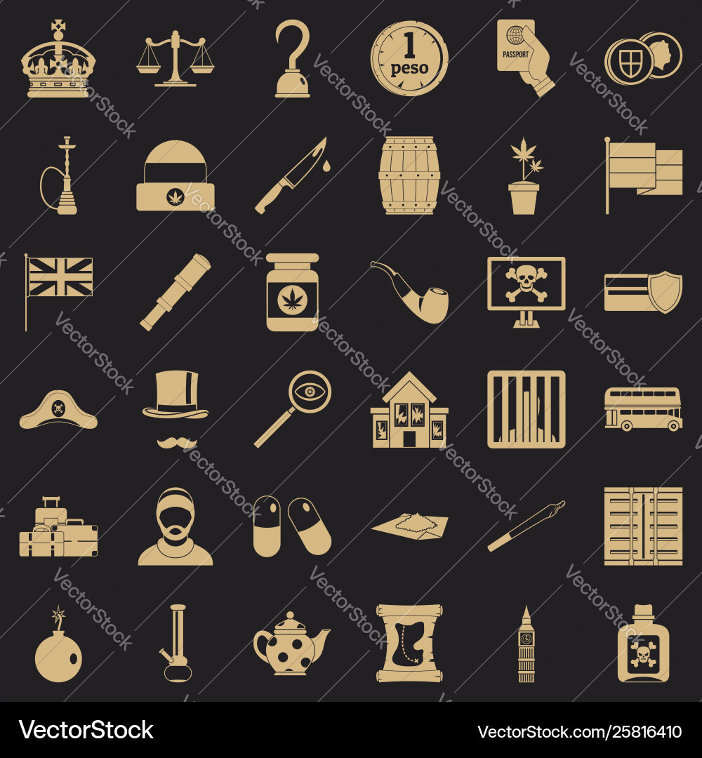 Insult icons set simple style Insult icons set simple style Vector Image