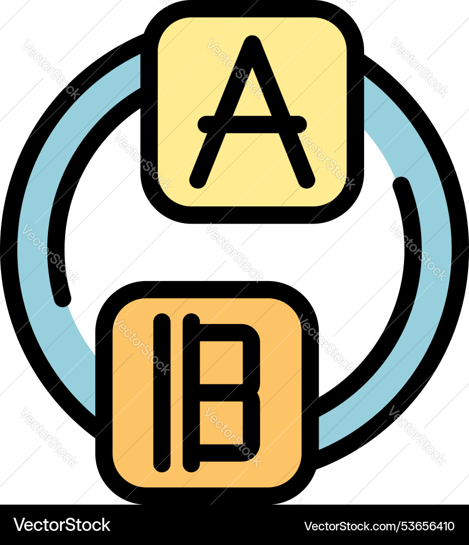 Language exchange app icon with letters a and b Language exchange app icon with letters a and b Vector Image