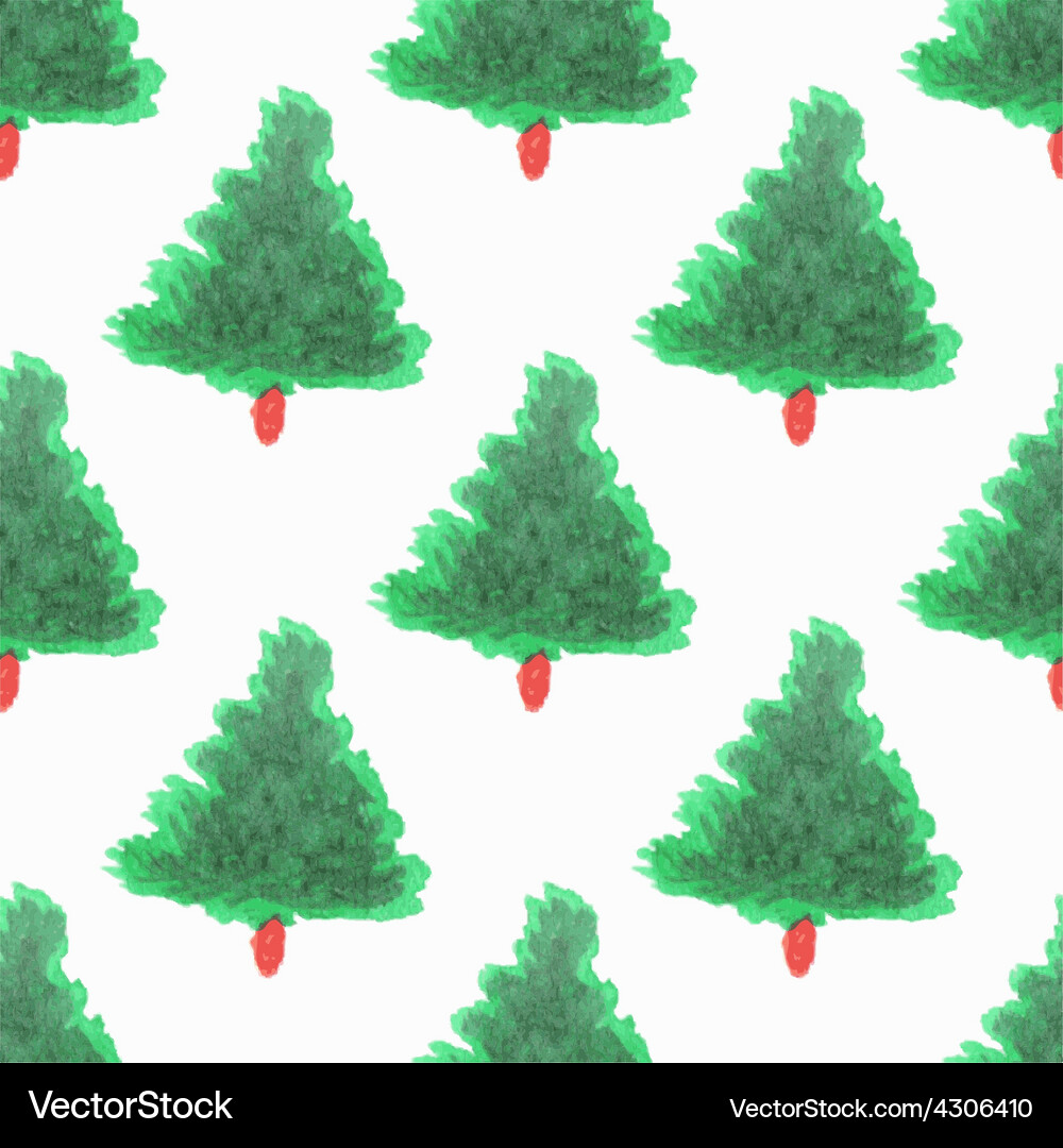 Seamless pattern with trees hand-drawn background Vector Image