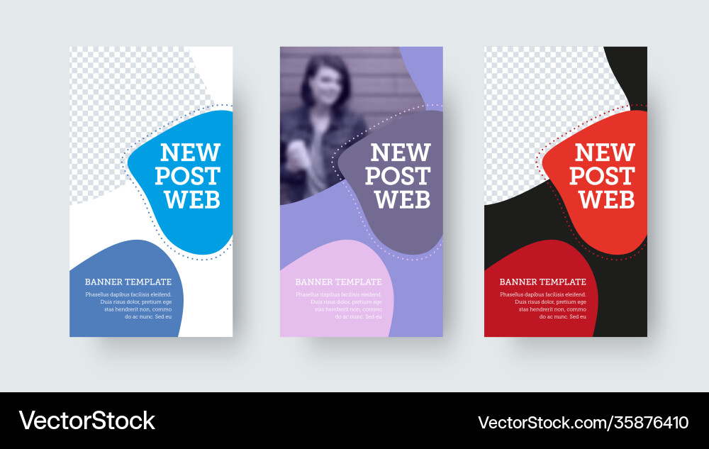 Set web post with colorful abstract design Set web post with colorful abstract design vector image
