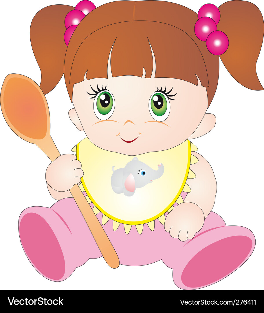 Adorable Baby Girl Vector Image