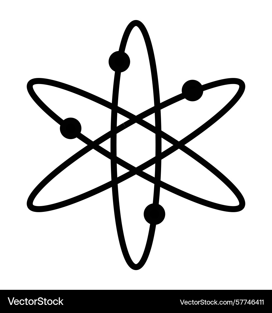 Atomic model icon on transparent background flat Atomic model icon on transparent background flat vector image