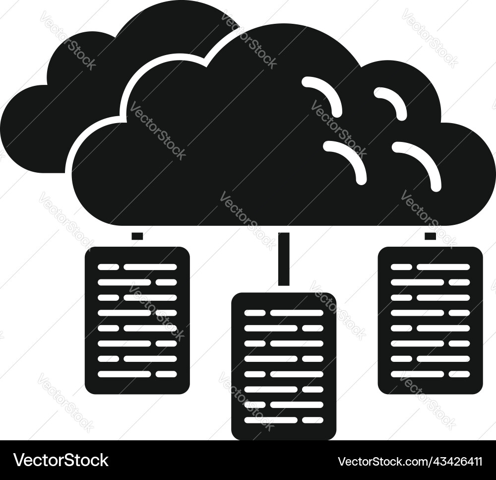 Cloud data server icon simple software Cloud data server icon simple software vector image