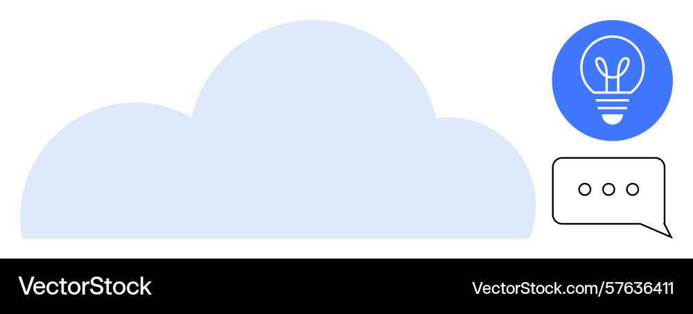 Cloud with light bulb and chat bubble representing Cloud with light bulb and chat bubble representing vector image