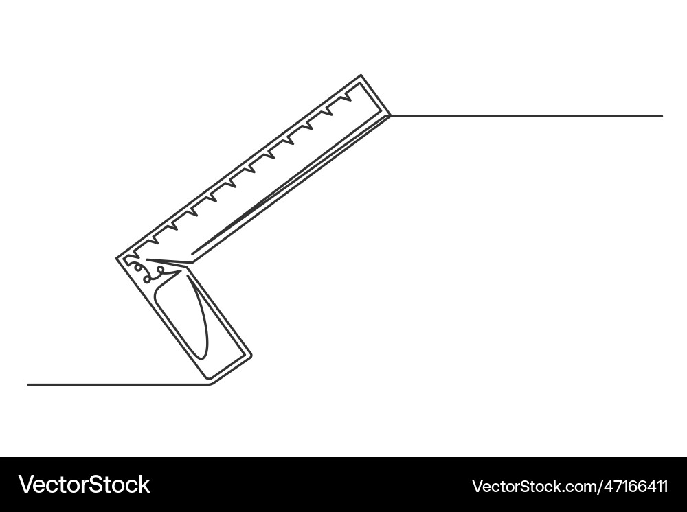 Continuous one line carpentry level tool Vector Image