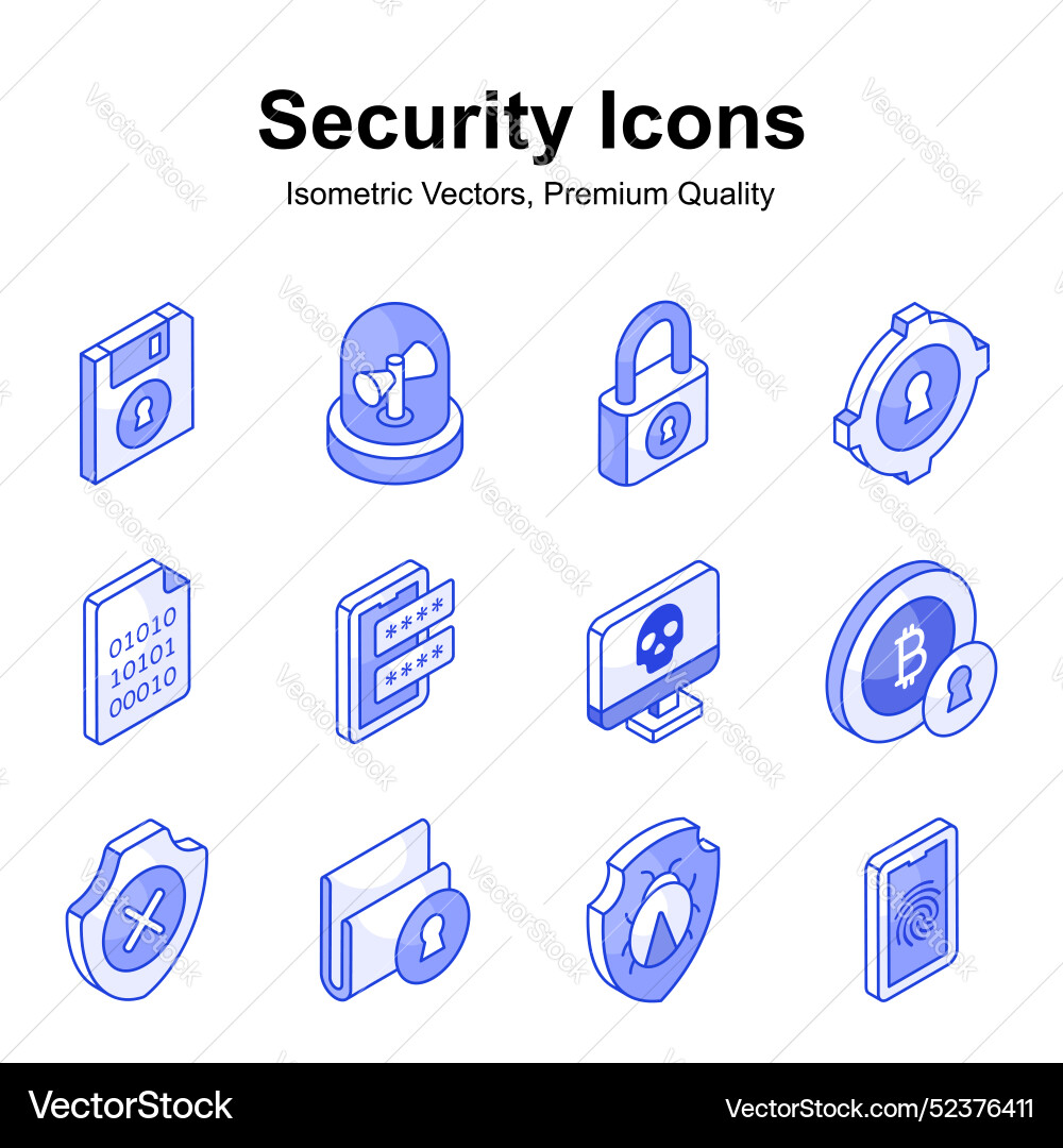 Get this visually appealing security icons vector image