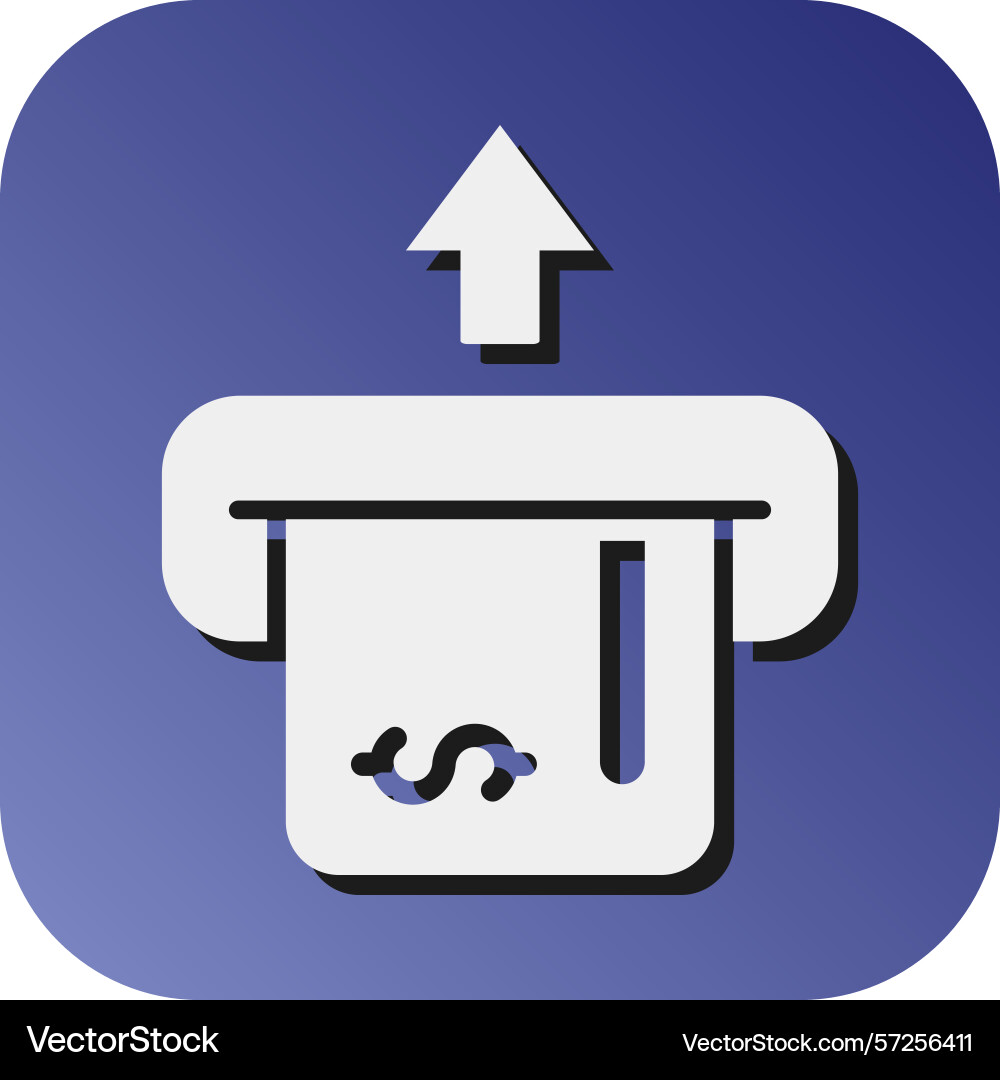 Insert card glyph gradient background icon vector image