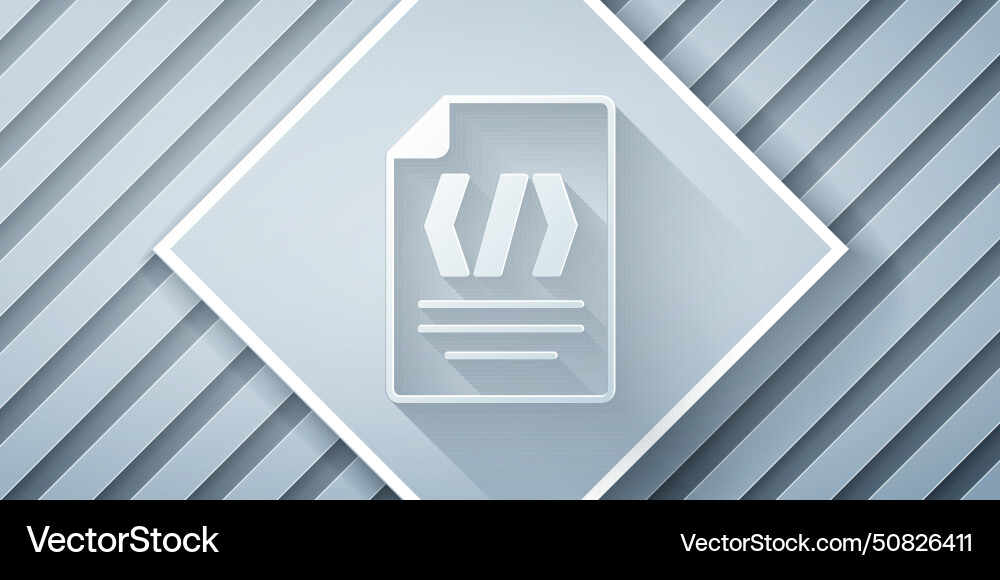 Paper cut binary code icon isolated on grey Paper cut binary code icon isolated on grey vector image