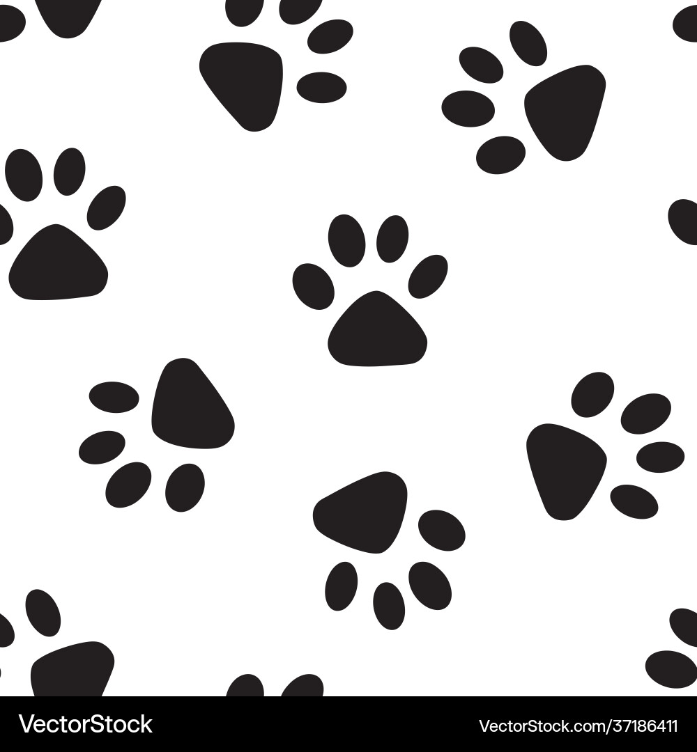 Paw Print Seamless Background Vector Image
