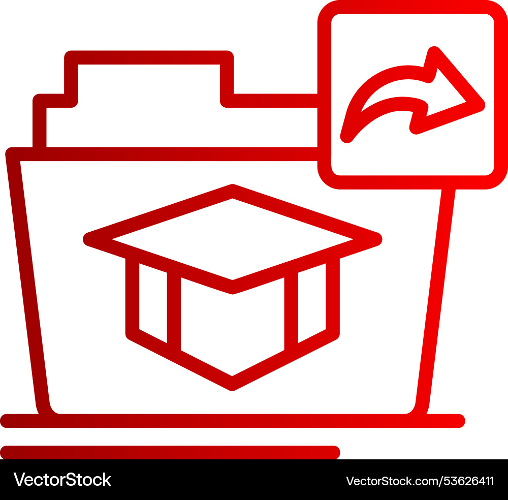 Share folder line gradient icon Vector Image