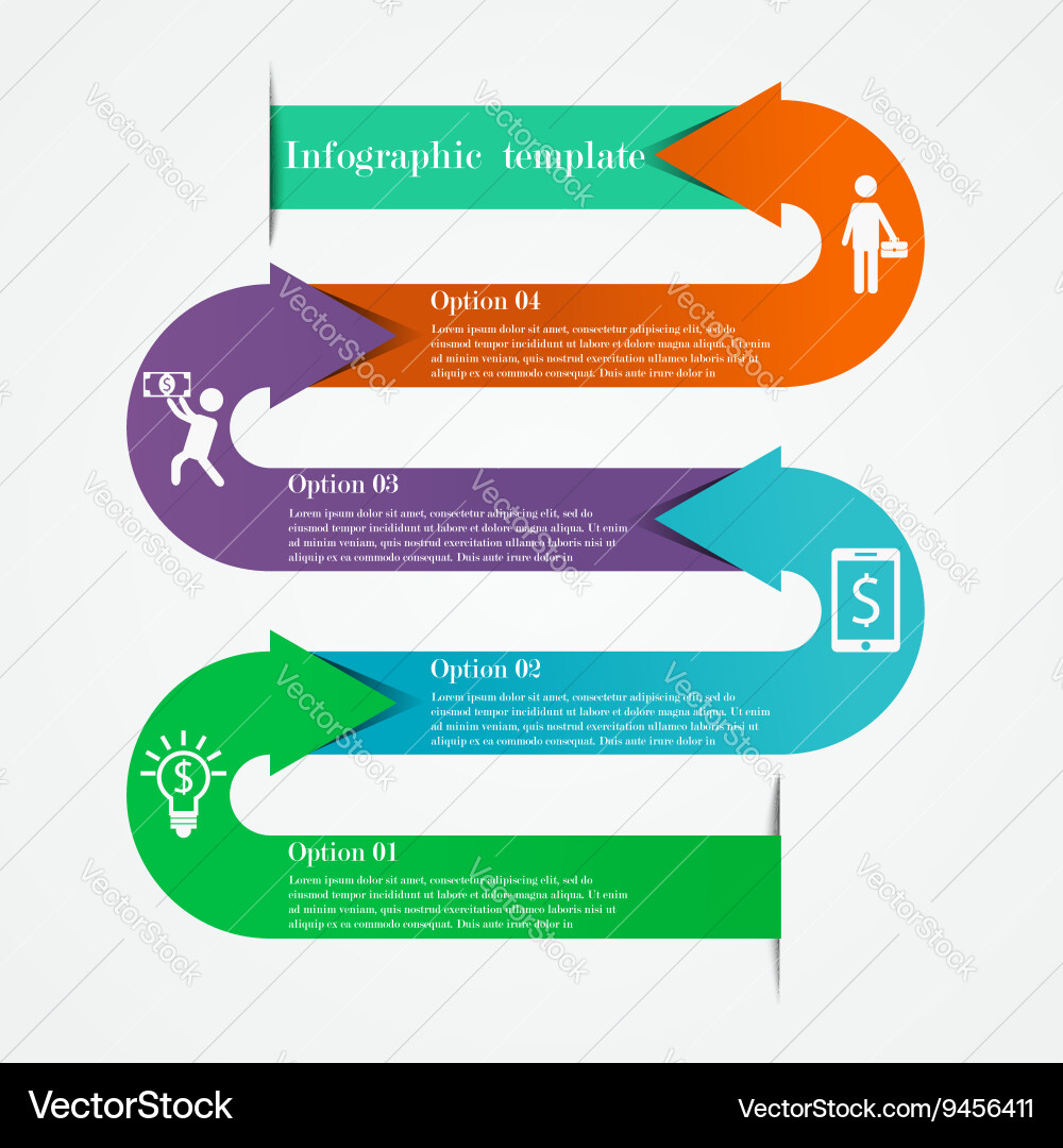 Snake Arrows Workflow Template vector image