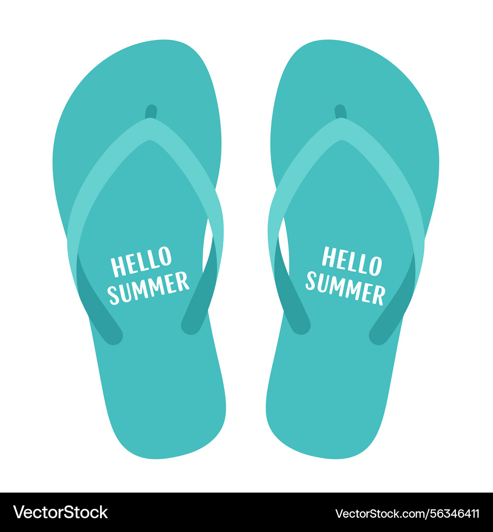 Summer flip flops with hello text Summer flip flops with hello text vector image