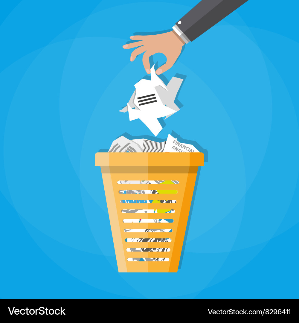 Trash recycle bin garbage vector image