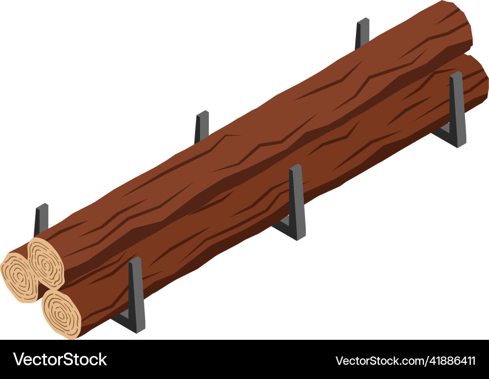 Tree trunks sawmill composition Vector Image