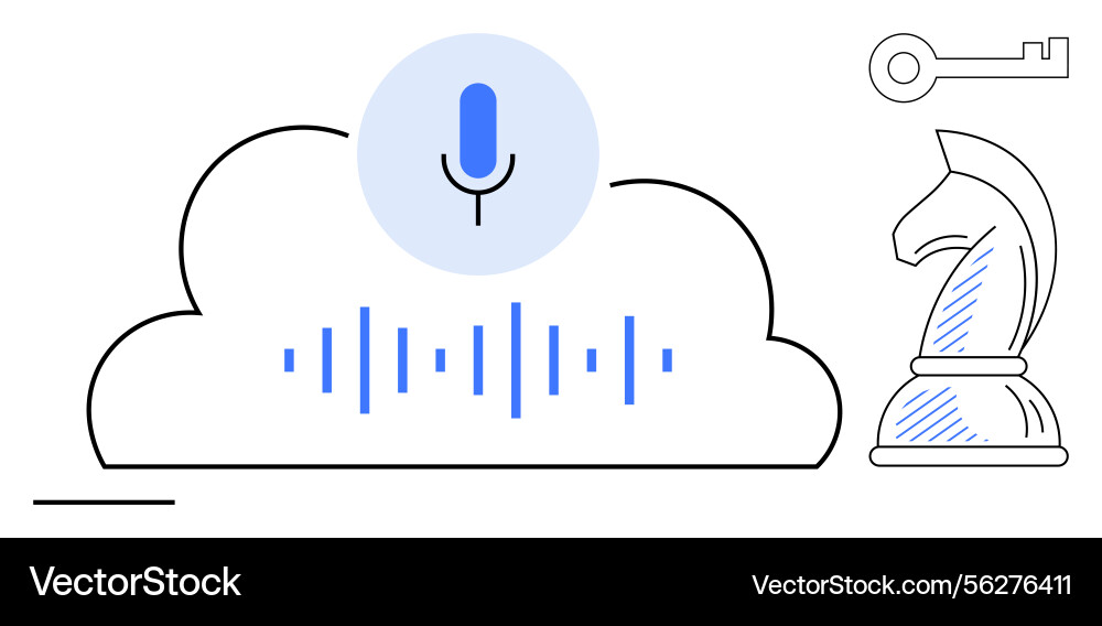 Voice recognition in cloud security access Voice recognition in cloud security access vector image