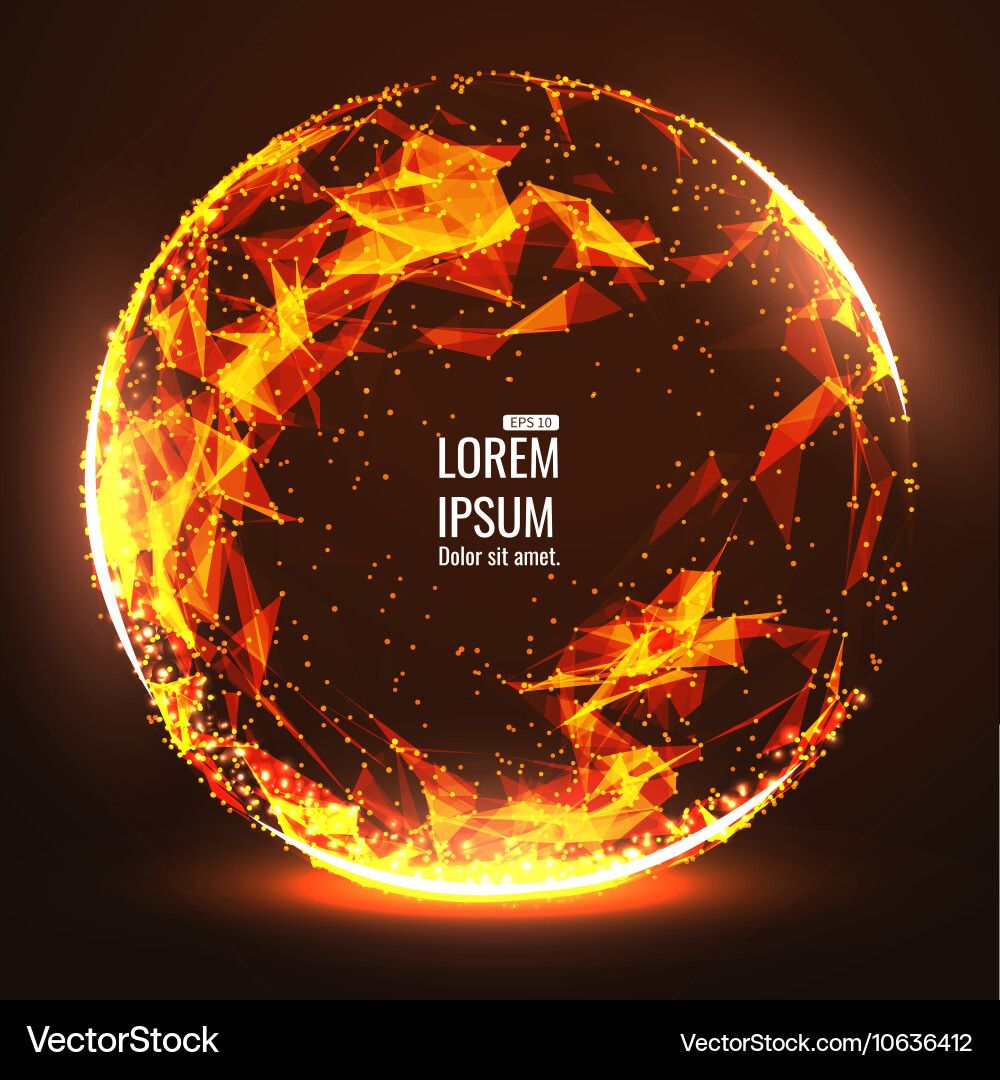 Abstract 3d illuminated distorted mesh sphere Vector Image