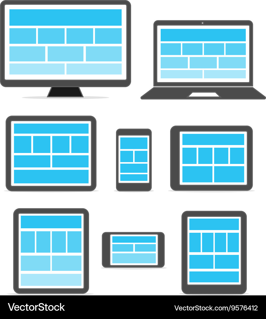 Adaptive design layouts web site page templates Vector Image