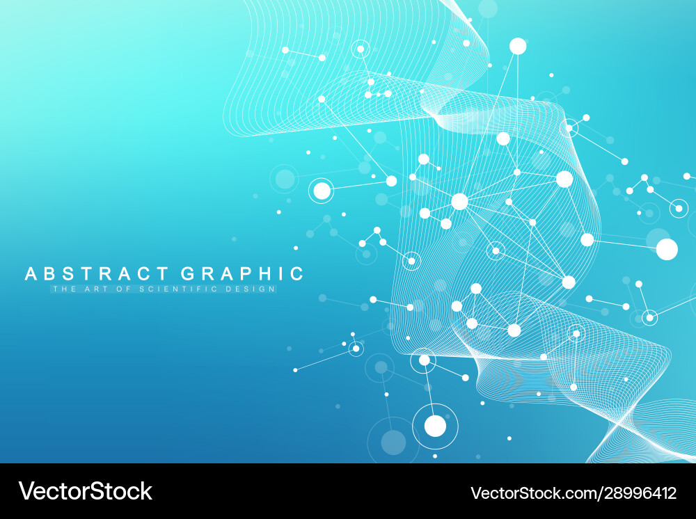Big genomic data visualization dna helix Big genomic data visualization dna helix vector image