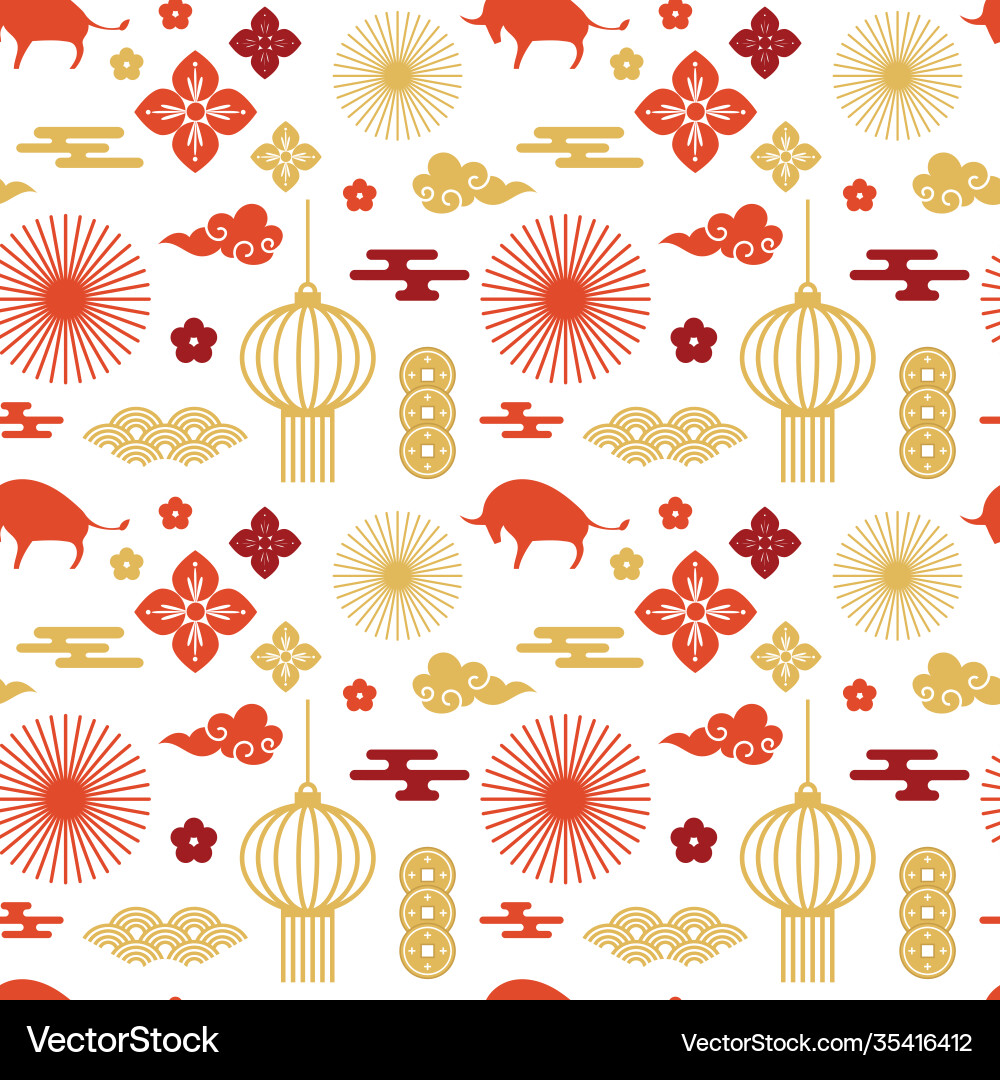 Chinese abstract seamless pattern vector image