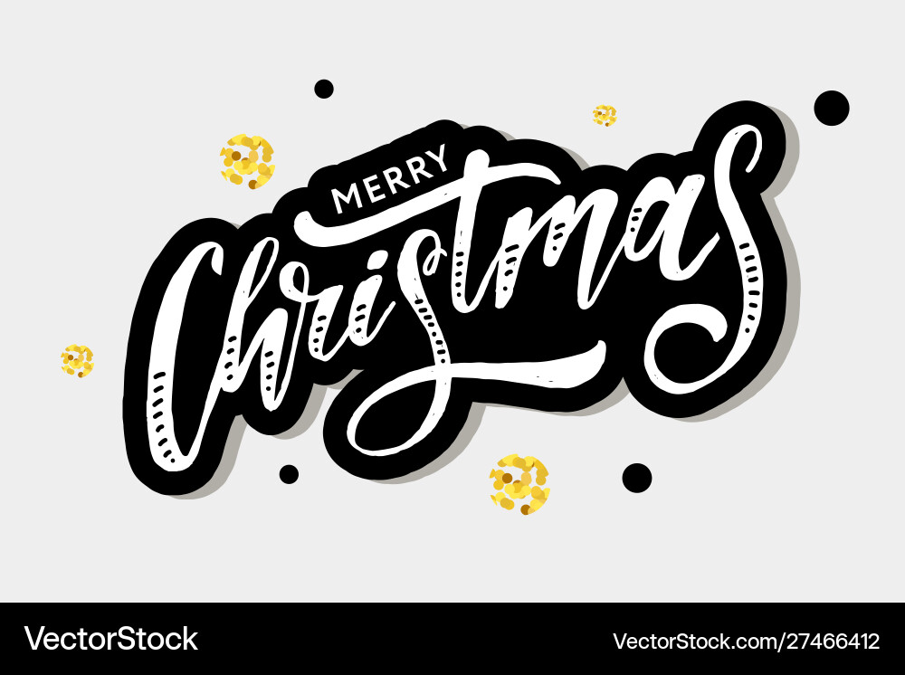 Christmas lettering calligraphy brush text Christmas lettering calligraphy brush text vector image