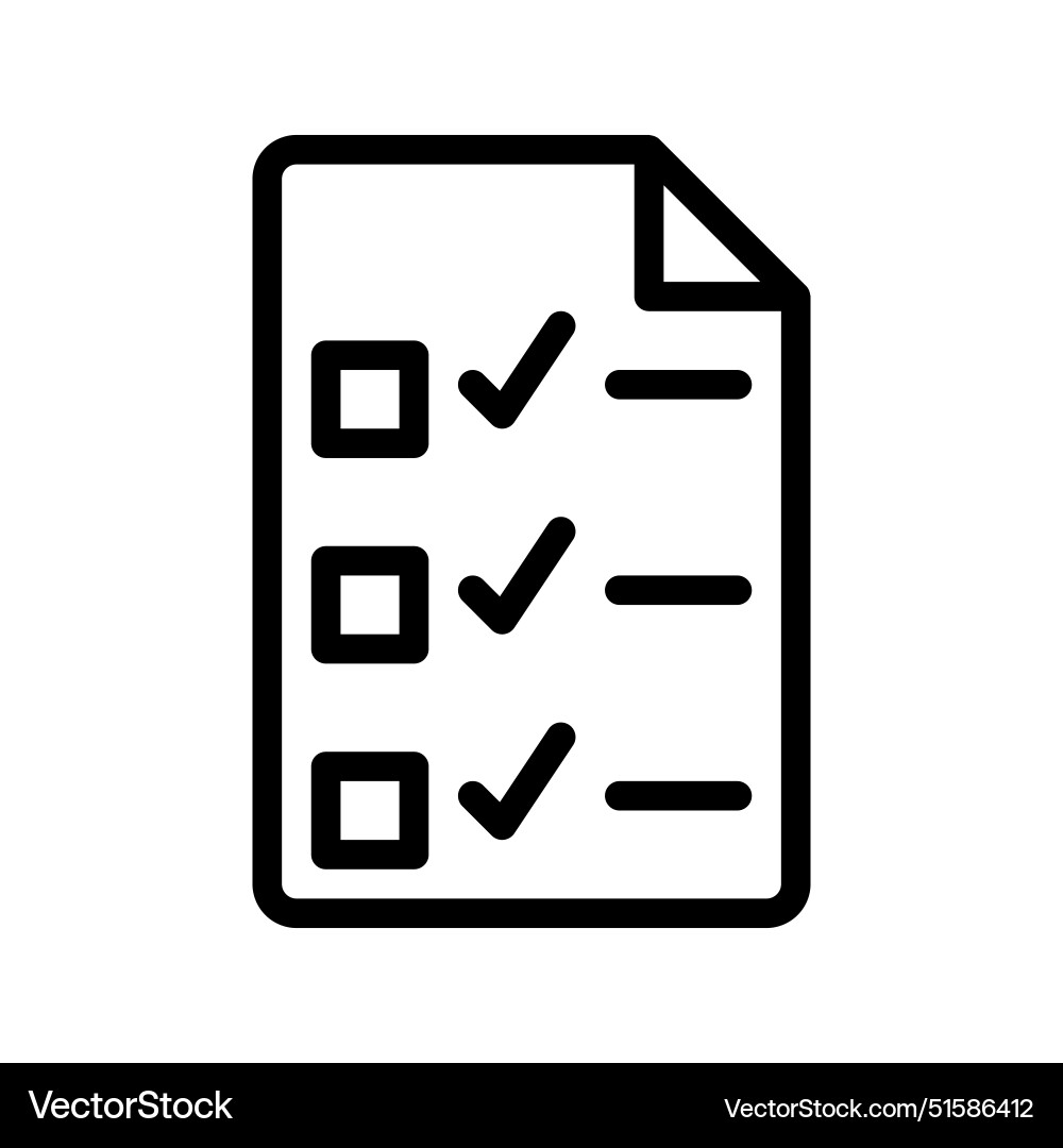 Exam icon test sheet with outline style icons Vector Image