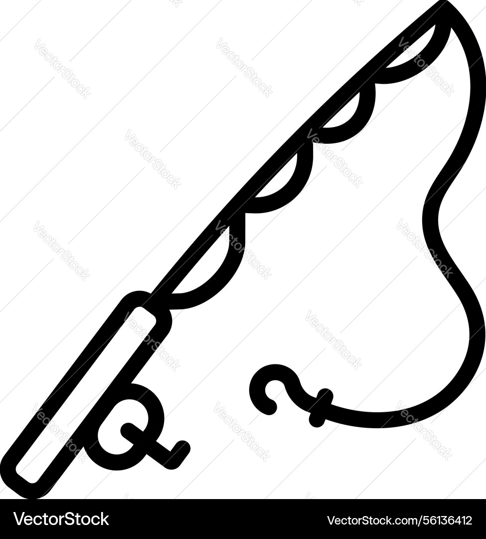 Fishing rod pole icon outline Fishing rod pole icon outline vector image