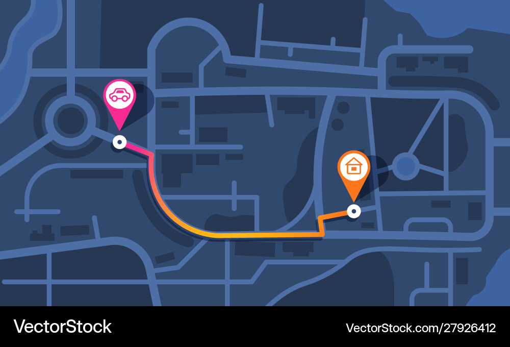 GPS Route Map Navigation vector image