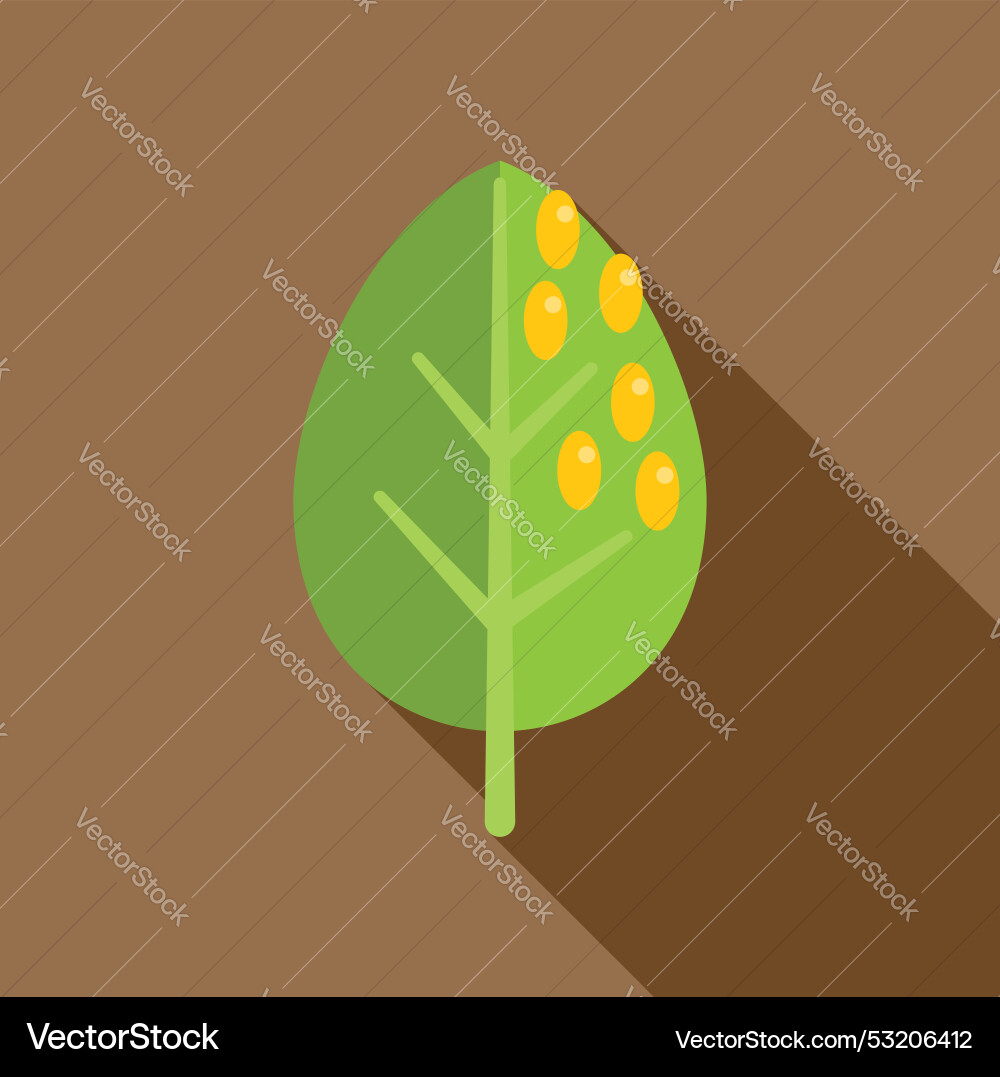 Green leaf showing signs of plant disease Vector Image