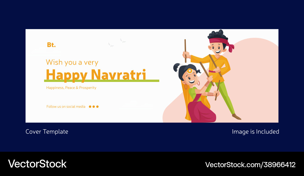 Happy navratri cover page design Happy navratri cover page design vector image
