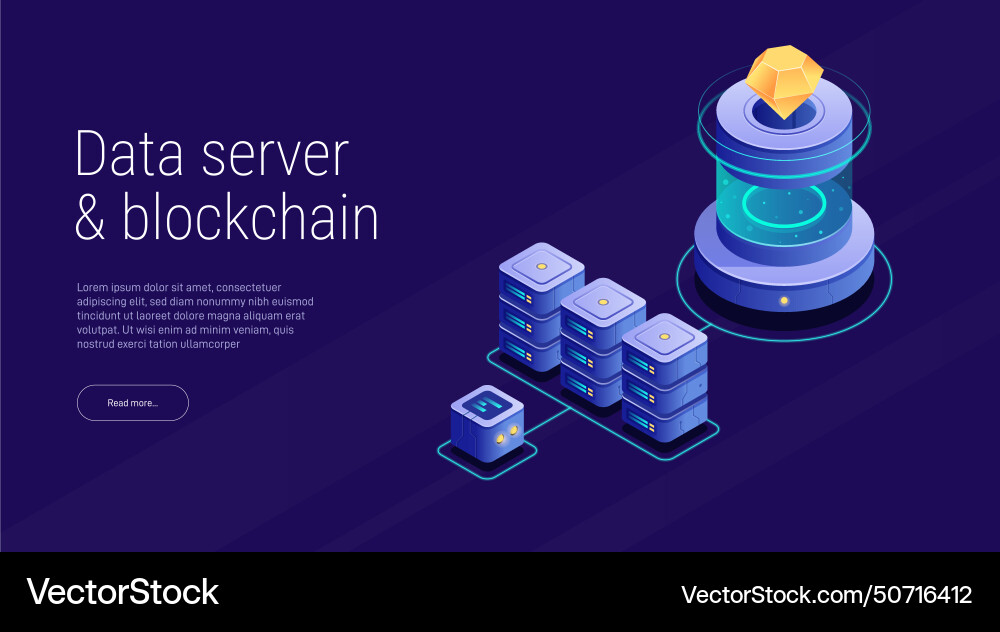 Isometric of a server room data Isometric of a server room data vector image