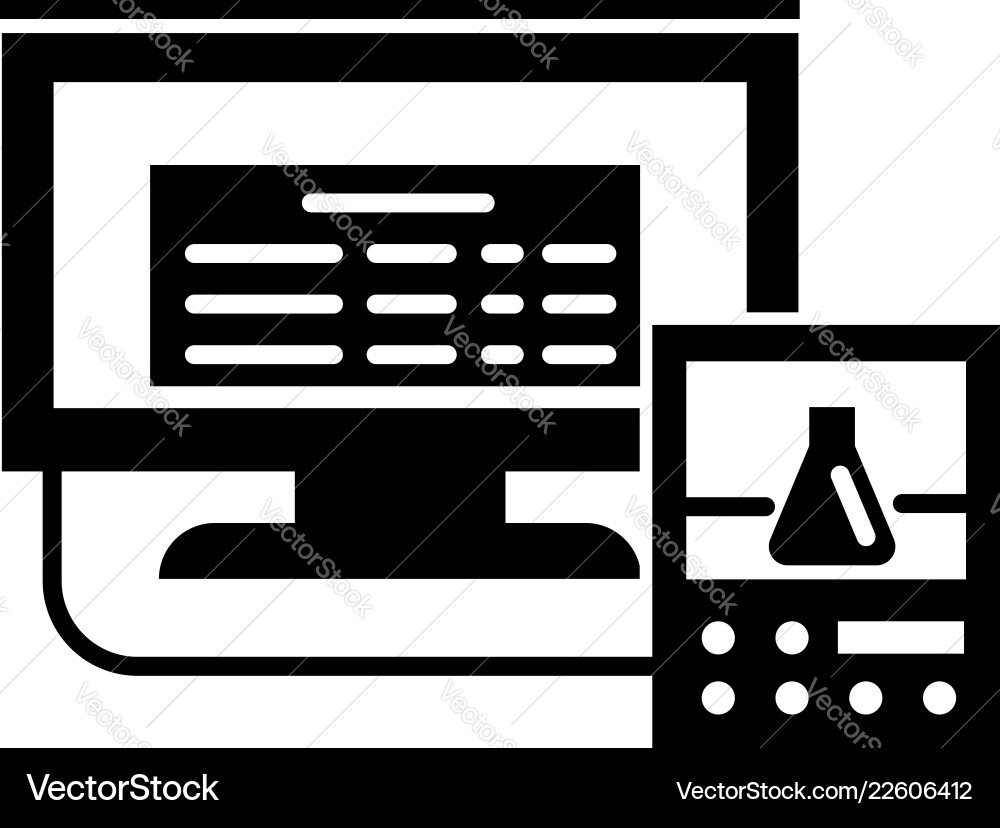Lab digital monitor icon simple style Lab digital monitor icon simple style vector image