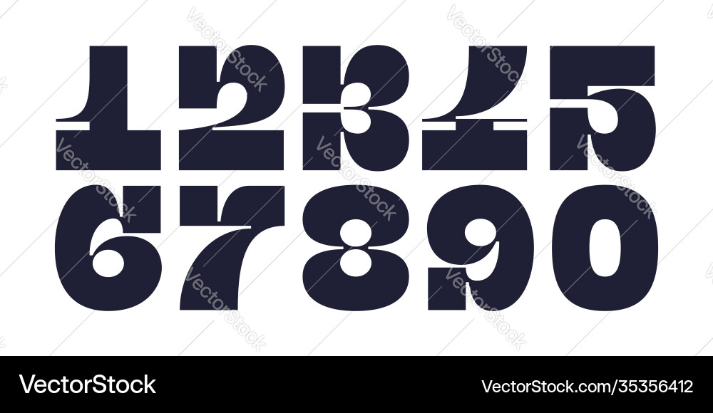 Numeral font number Numeral font number vector image
