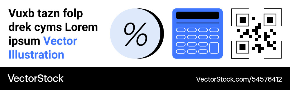 Percentage symbol calculator and qr code Percentage symbol calculator and qr code vector image