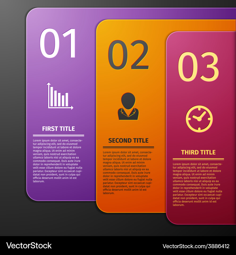 Progress icons for three steps vector image