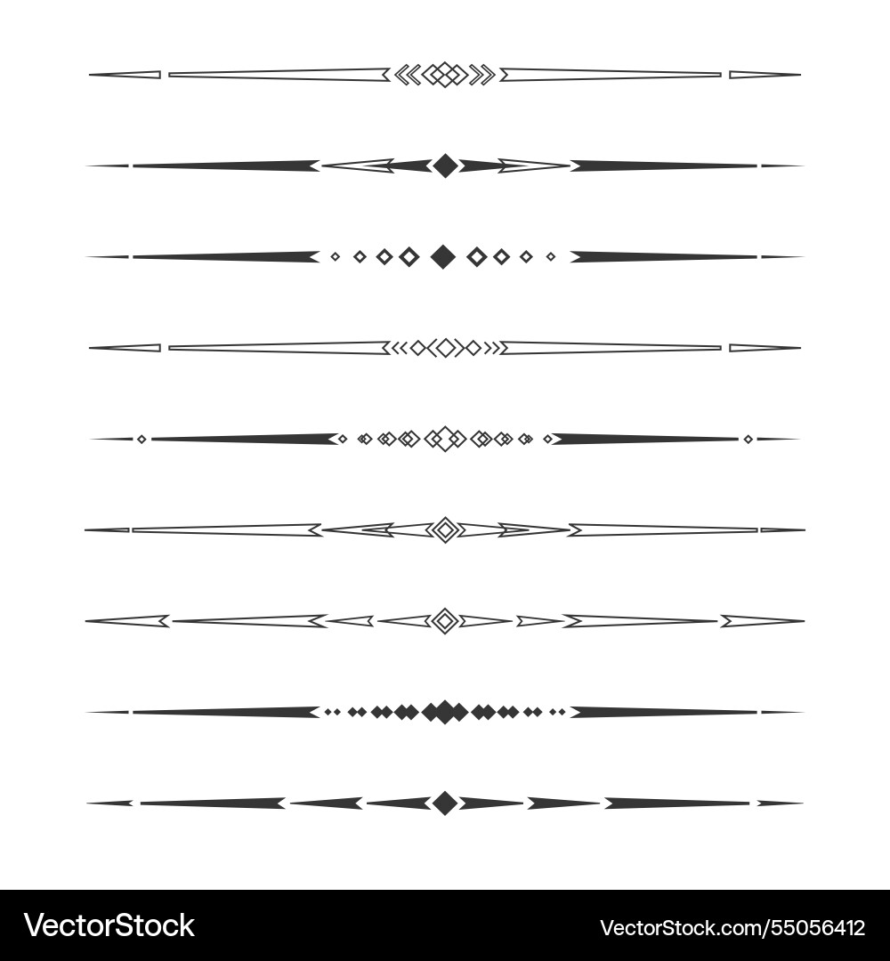 Set of decorative text dividers line borders Vector Image