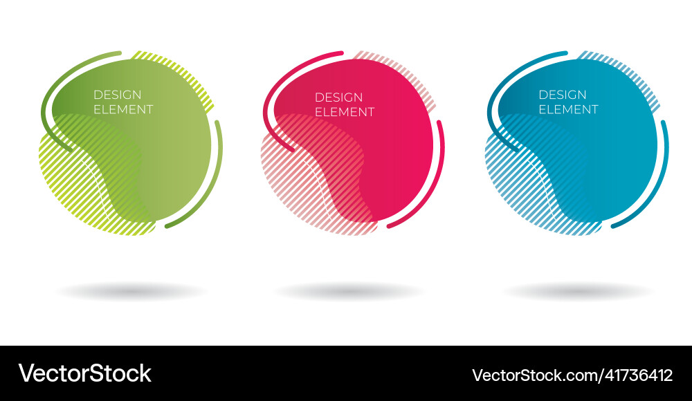 Set of modern abstract graphic elements gradient Set of modern abstract graphic elements gradient vector image
