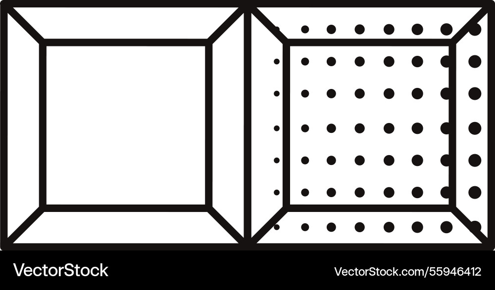 Two square chocolate chunks with halftone texture Vector Image