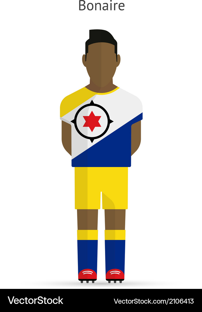 Bonaire Fußballspieler Fußball Uniform Vektorbild