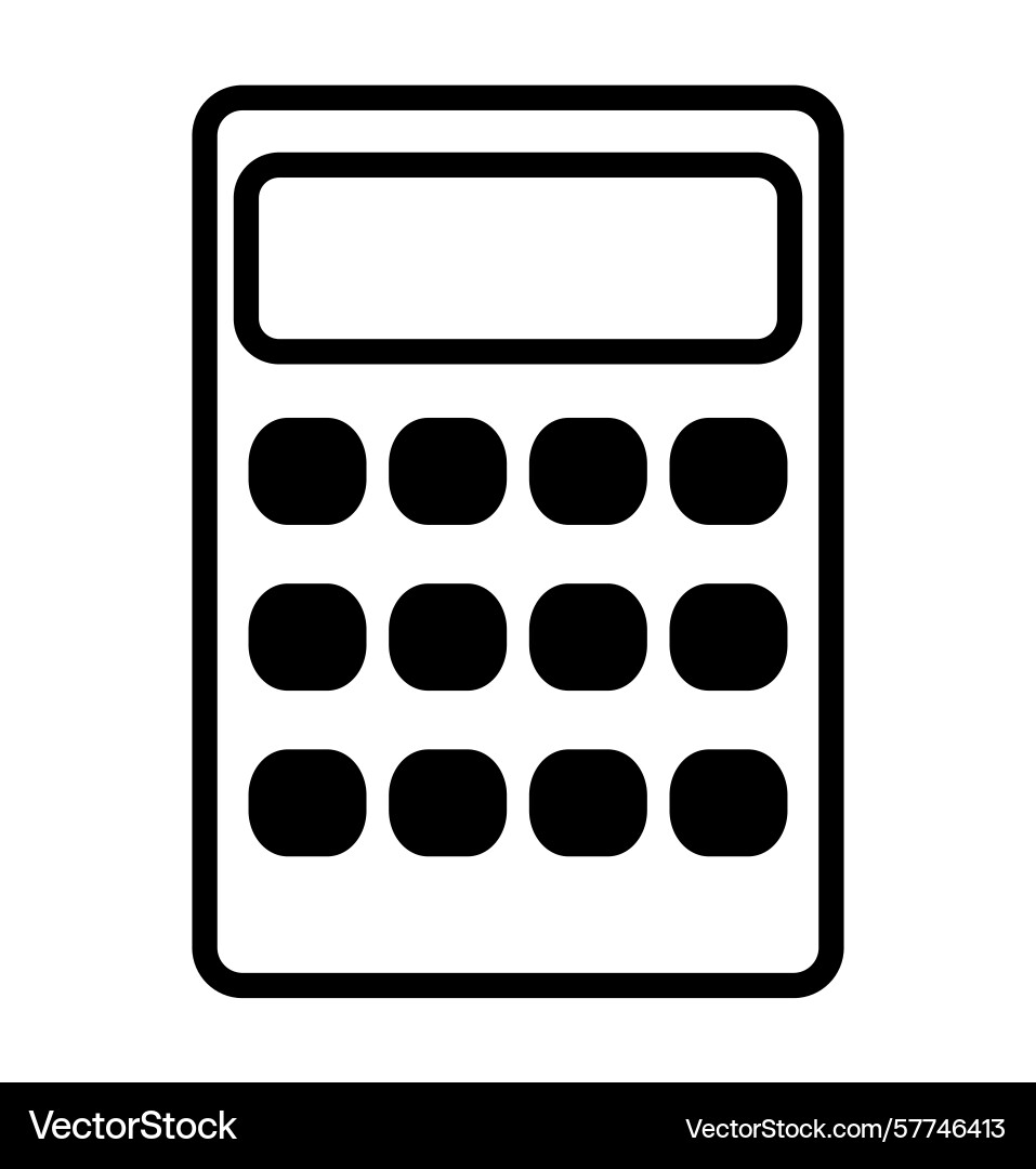 Calculator device icon on transparent background Calculator device icon on transparent background vector image