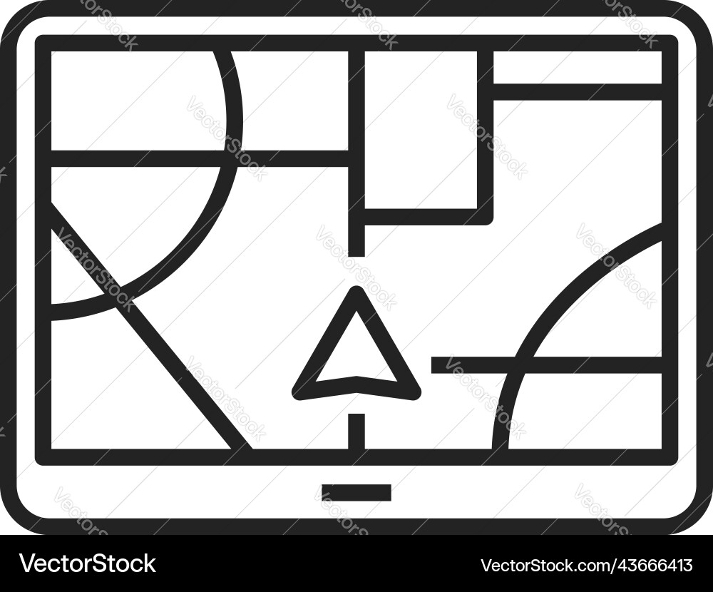 Car navigation system line icon gps navigator vector image