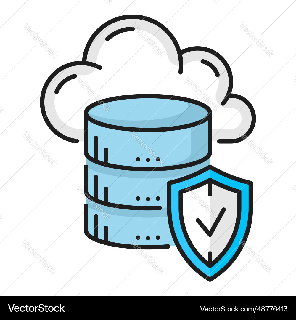 Color database network server cloud storage icon Color database network server cloud storage icon vector image