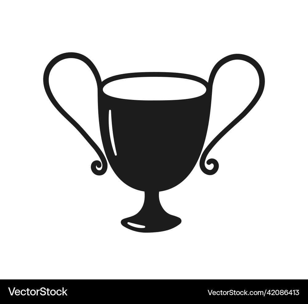 Doodle champion trophy cup of winner hand drawn vector image